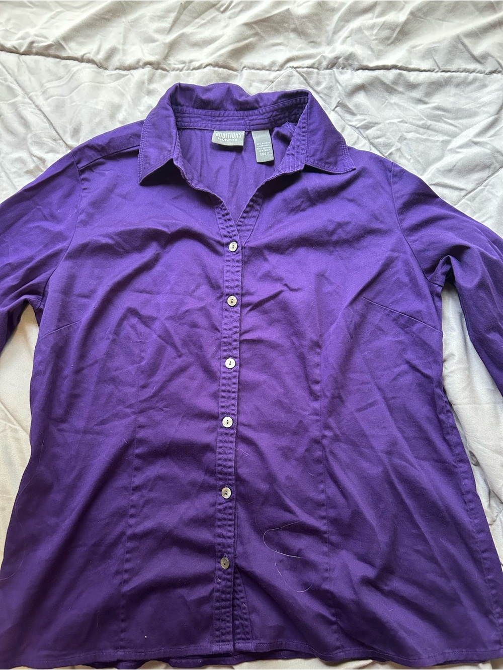 💚3/$25 Chicos size 2 Purple Button-Up Collared Shirt